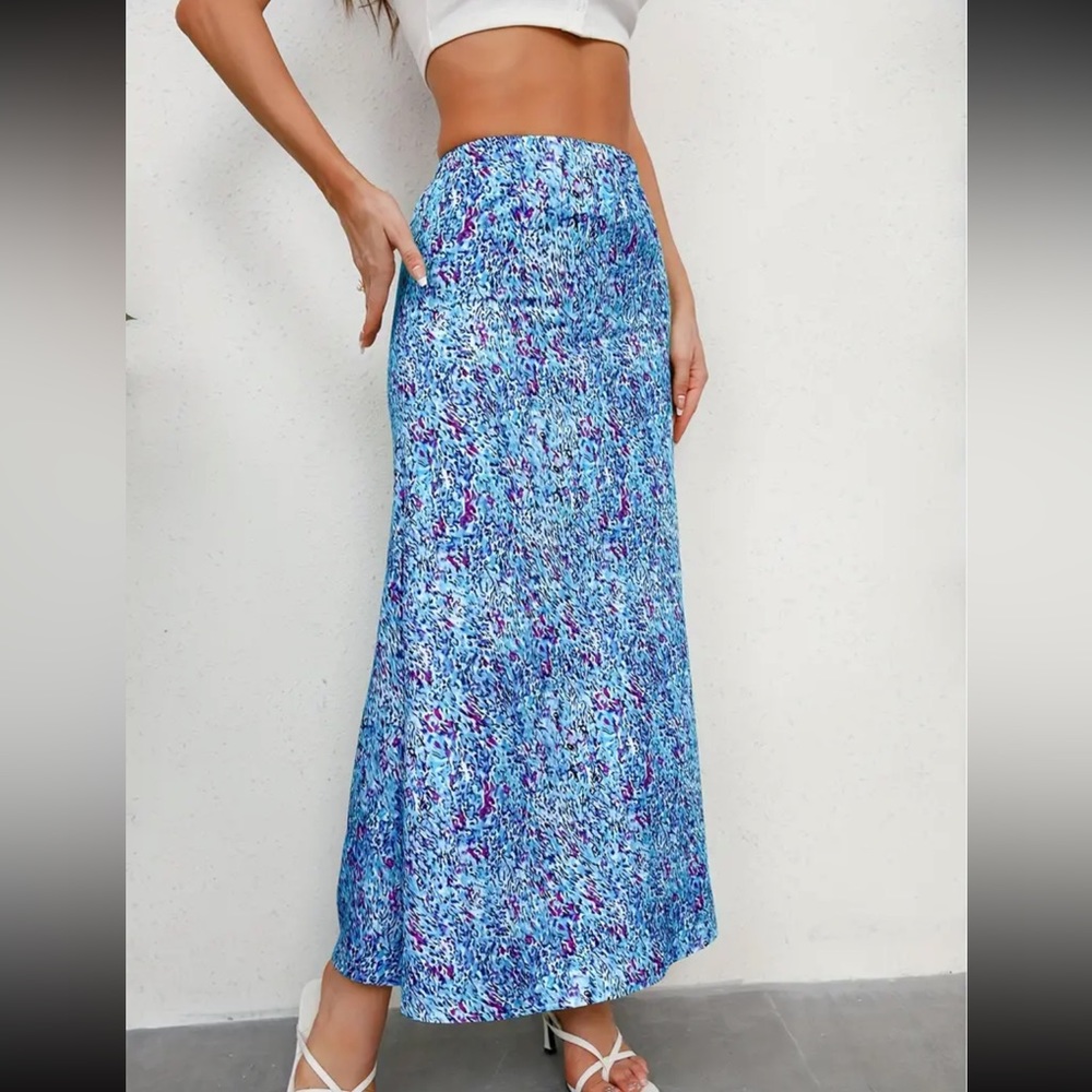 Boho floral print high waisted maxi shirt - Picture 2 of 15